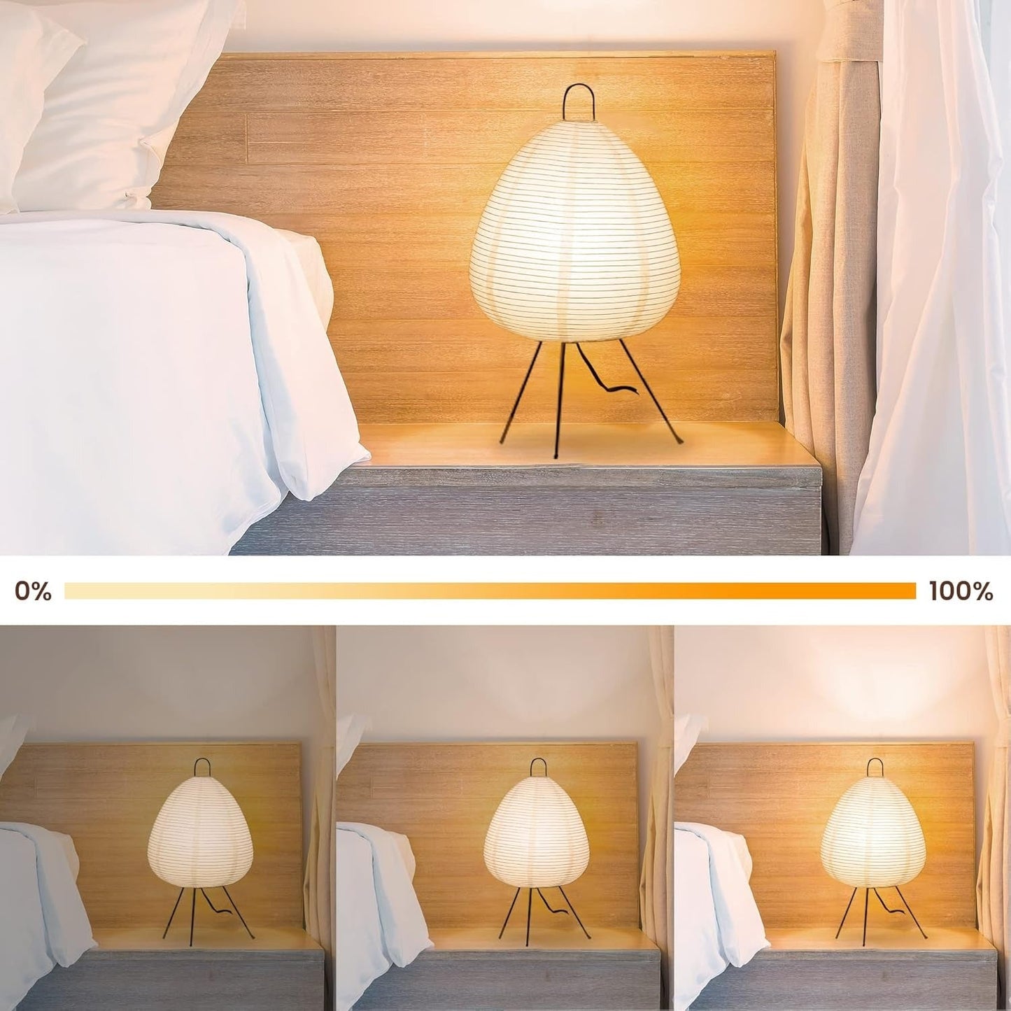 Table Lamp Rice Paper Wabi-Sabi Japanese Style | Favira