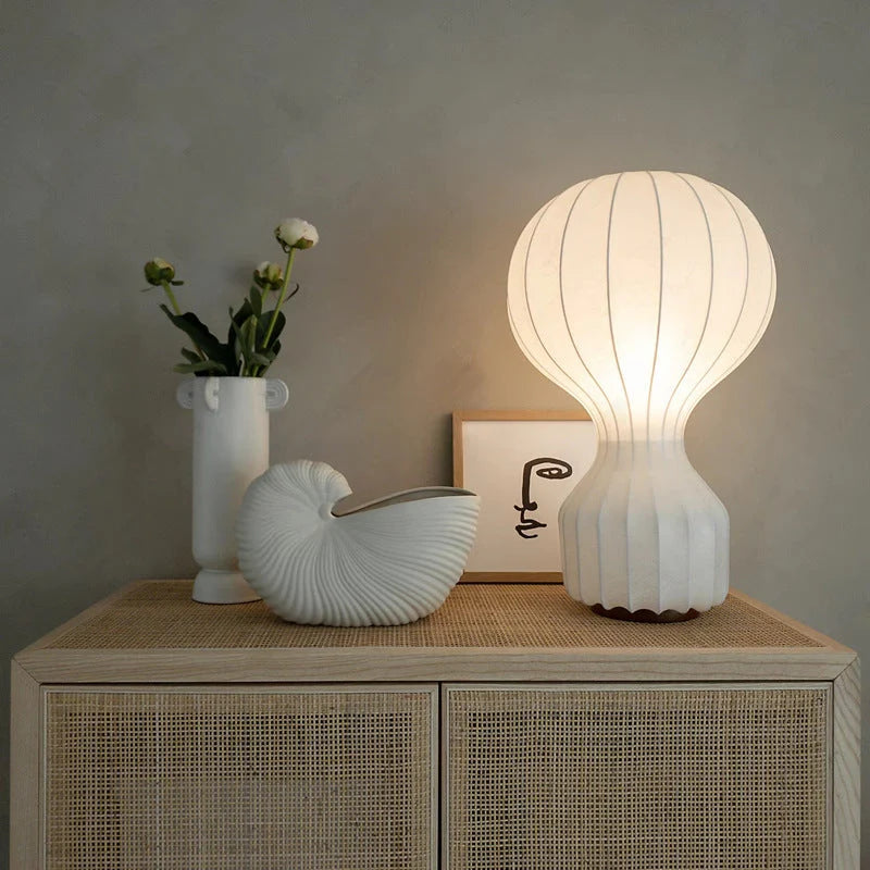 Table Lamp Silk Shade Organic Form Remember Style | Sibiro
