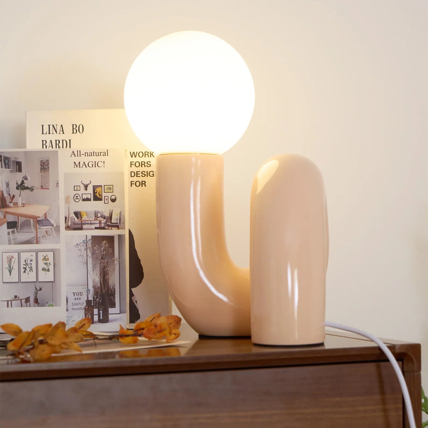 Table Lamp Spiral Glass Modern Accent | Tolrian