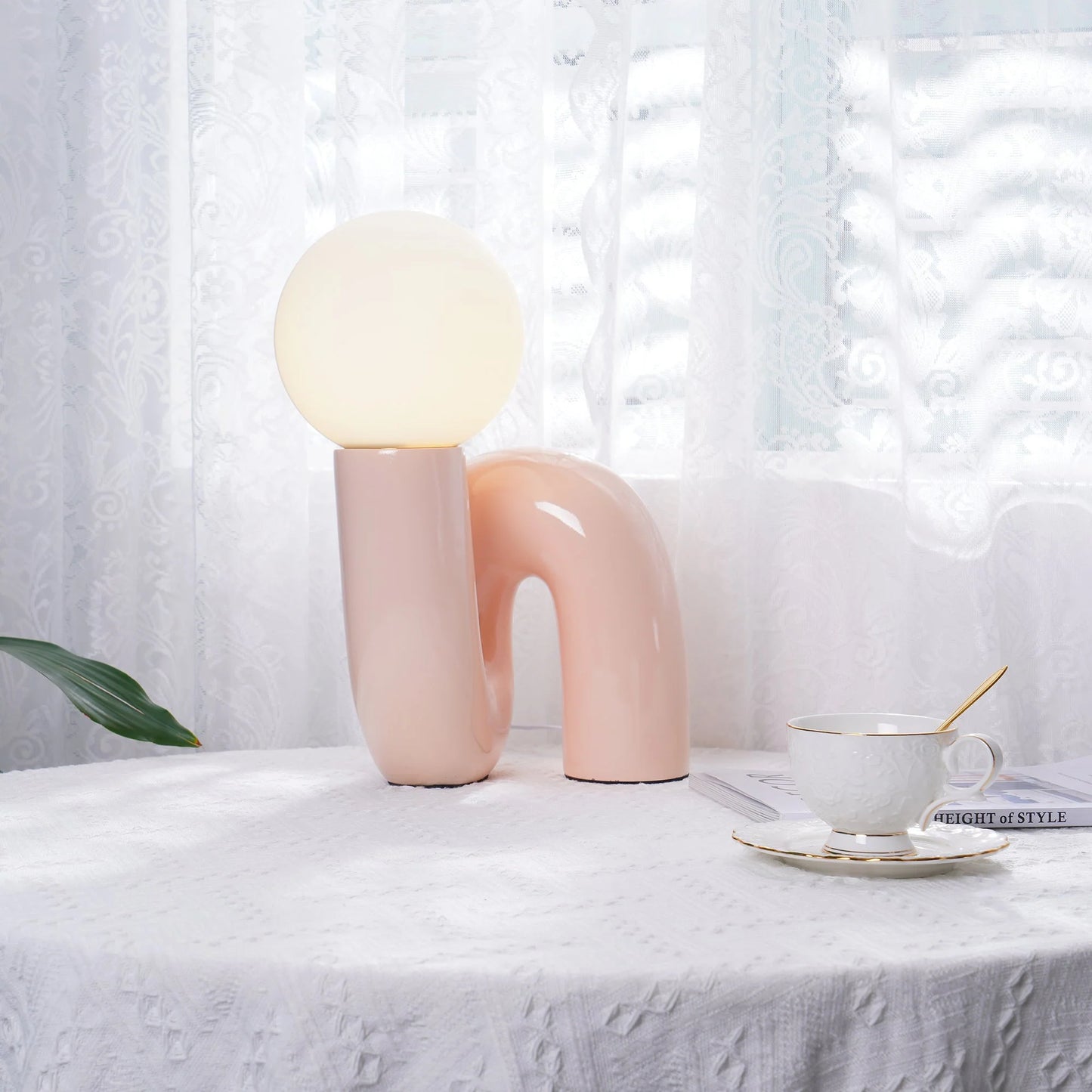 Table Lamp Spiral Glass Modern Accent | Tolrian