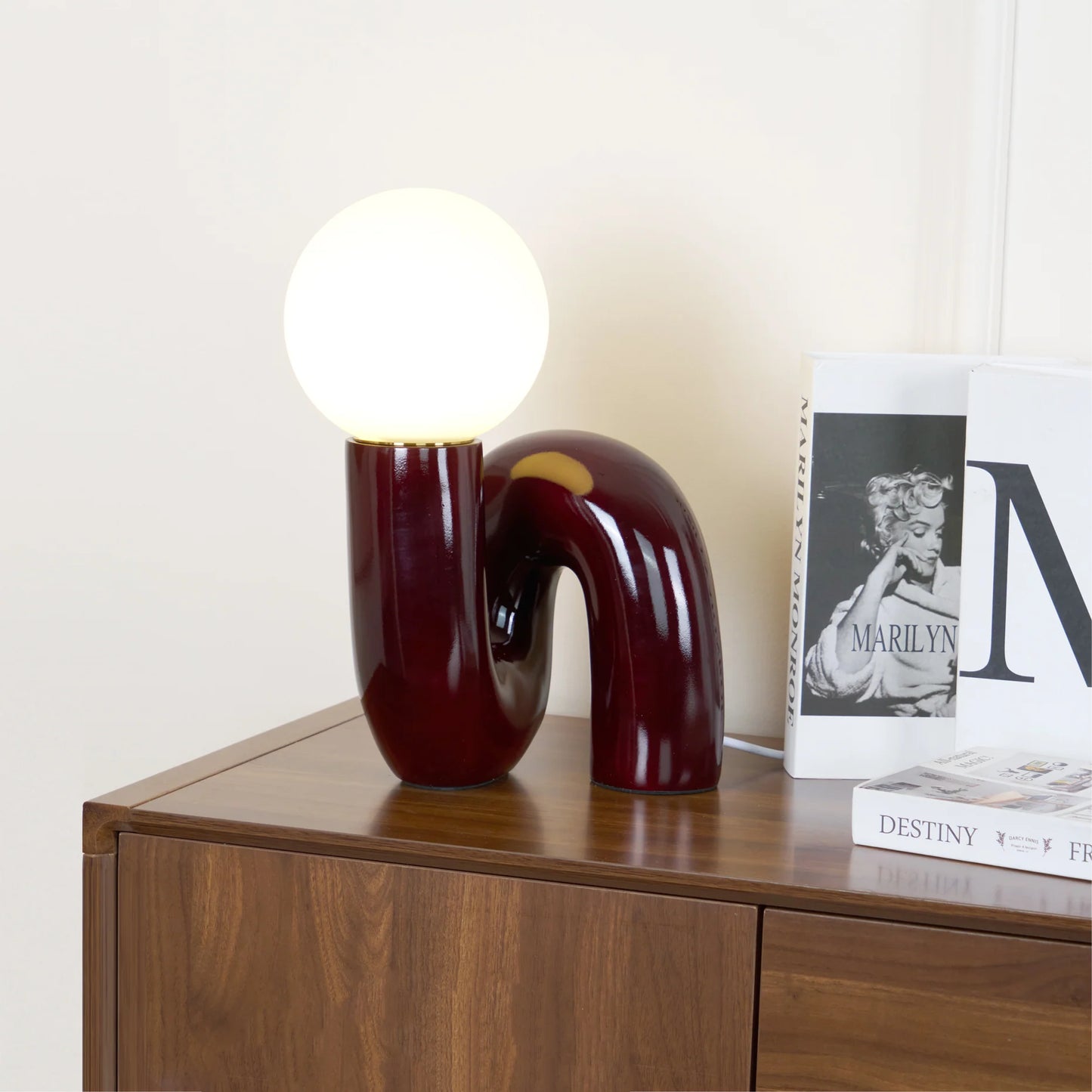 Table Lamp Spiral Glass Modern Accent | Tolrian