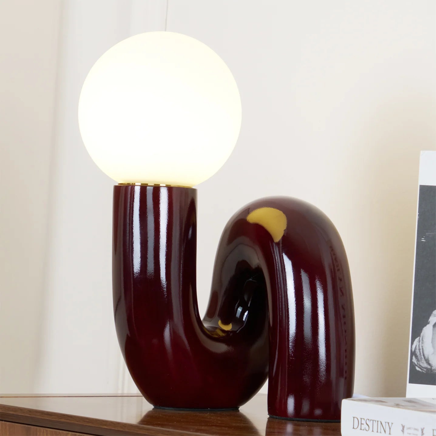 Table Lamp Spiral Glass Modern Accent | Tolrian