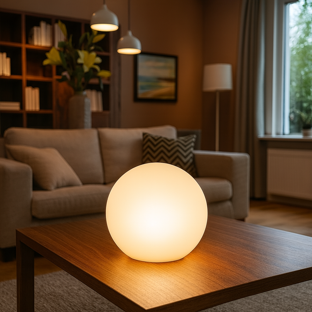 Table Lamp Wireless LED Globe Mood Light Rechargeable | Zenari