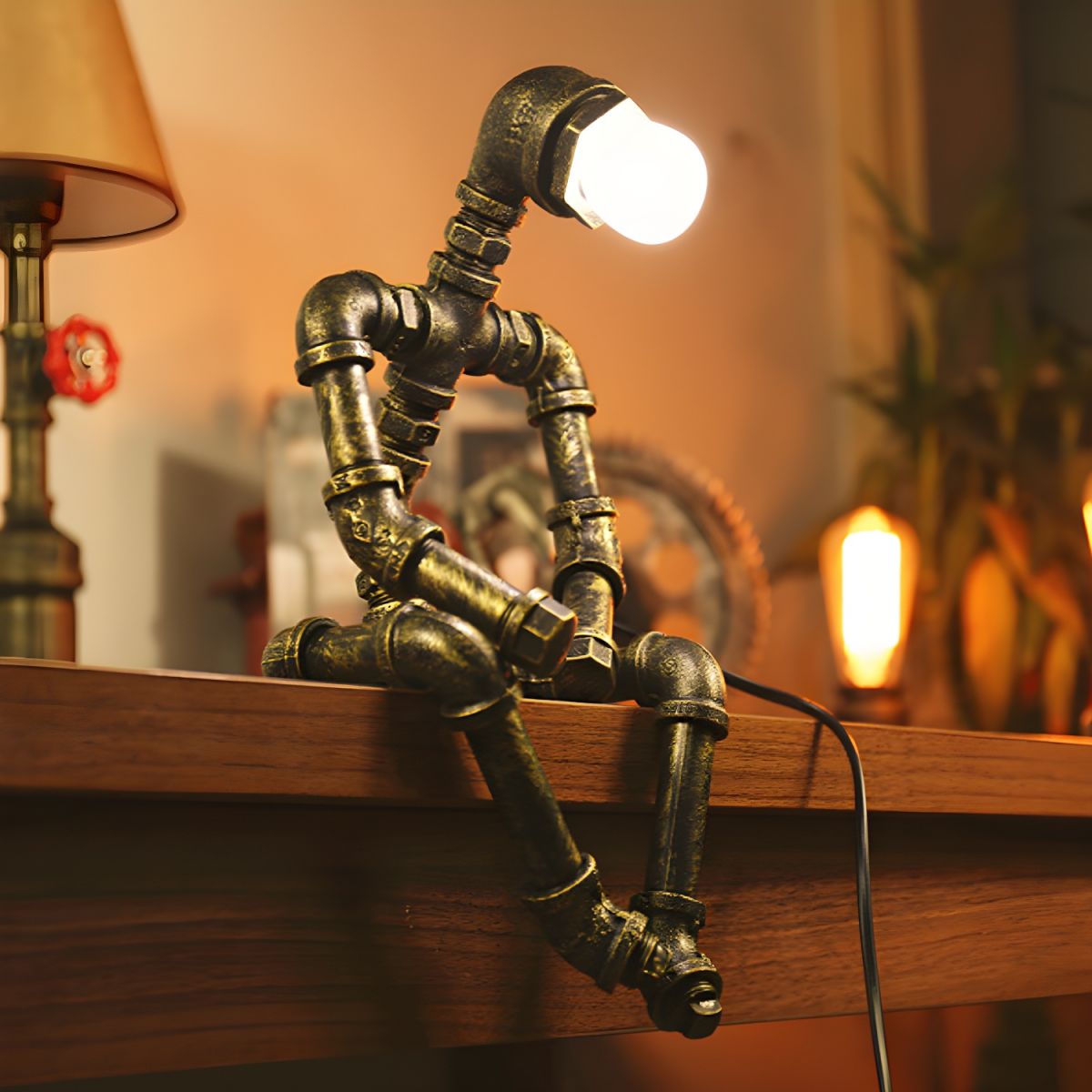 Table Lamp in Antique Bronze Industrial Style | Rovant