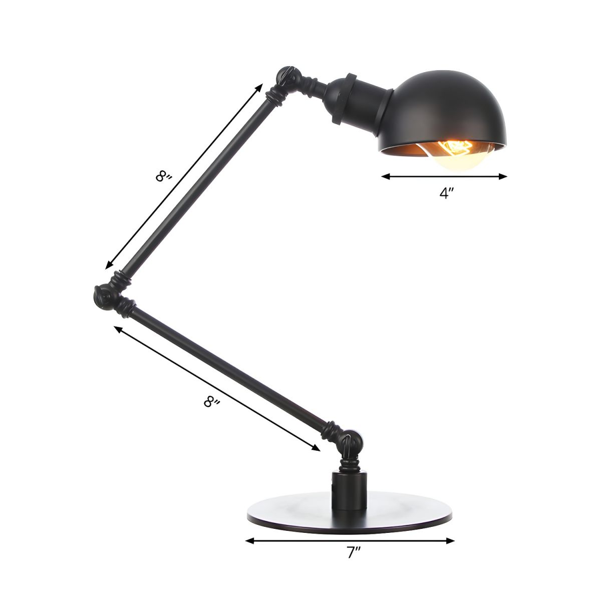 Table Lamp with Adjustable Arm Retro Industrial Style | Savira