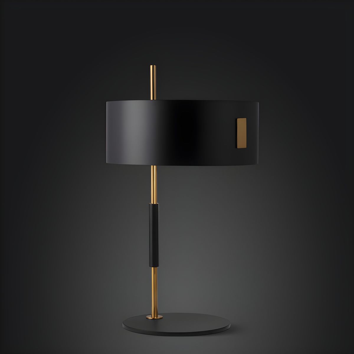 Table Lamp with Black Shade Minimalist Metal | Zavero