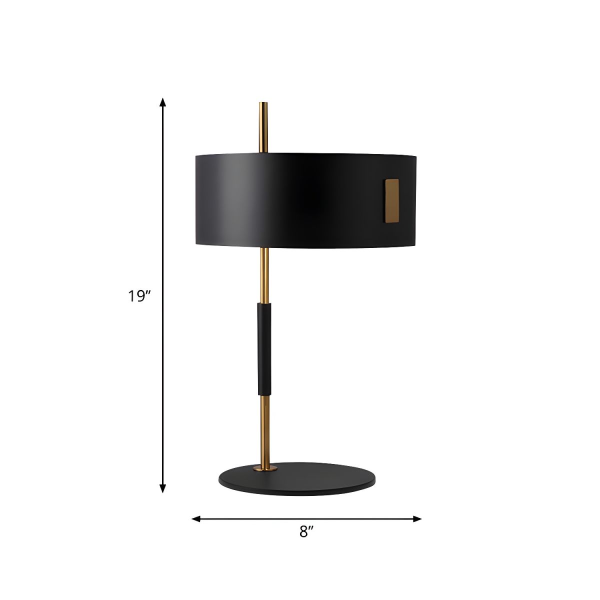 Table Lamp with Black Shade Minimalist Metal | Zavero