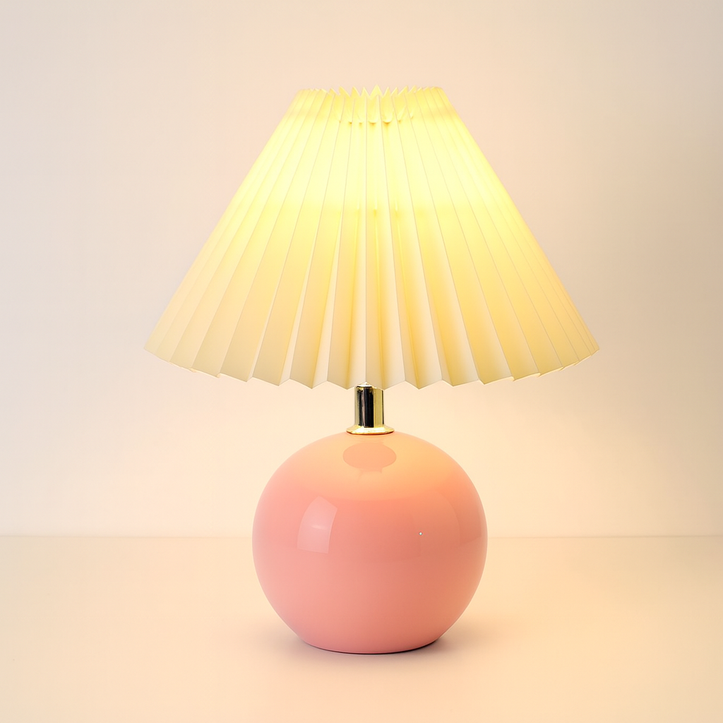 Table Lamp with Ceramic Base Cone Shade Modern | Corvila