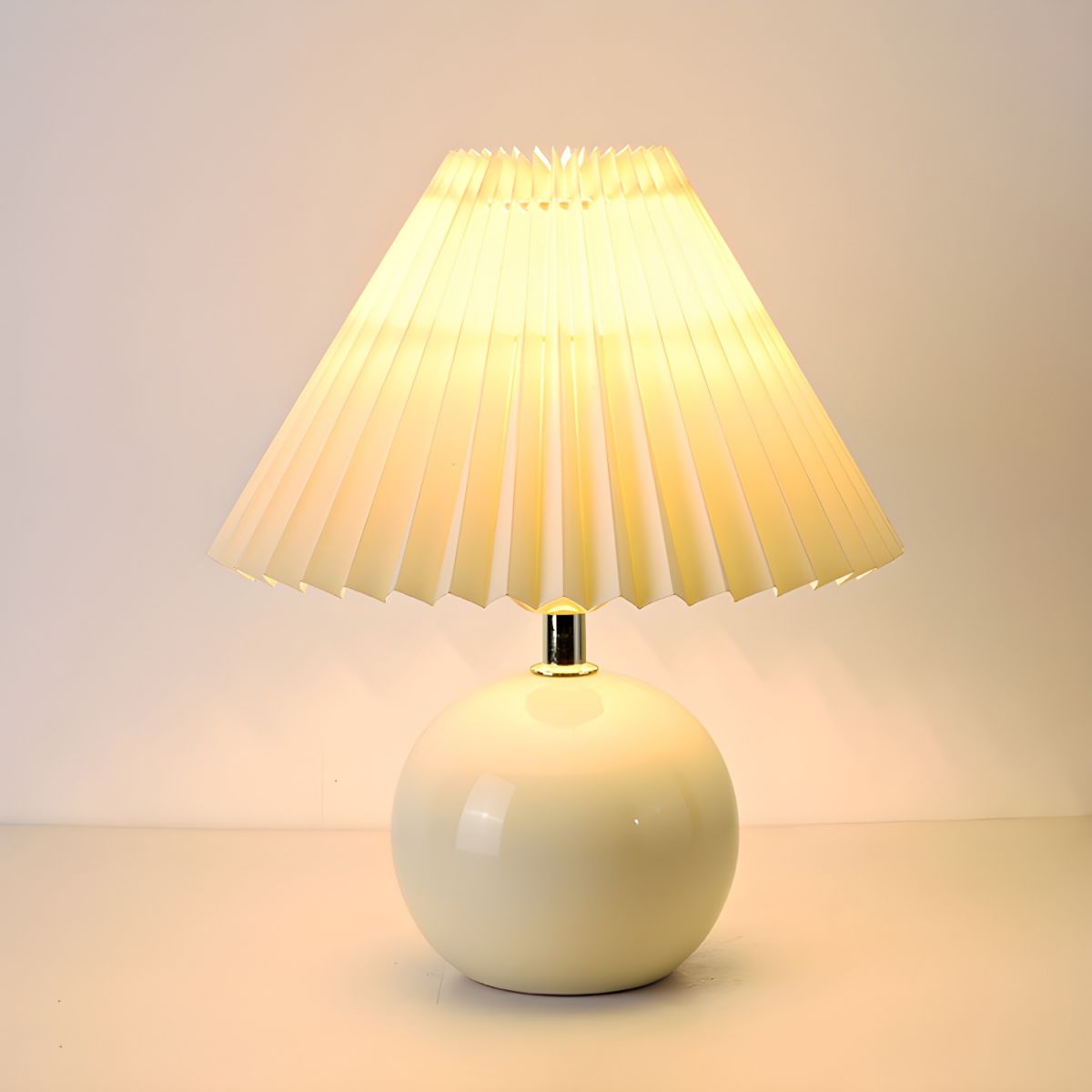 Table Lamp with Ceramic Base Cone Shade Modern | Corvila