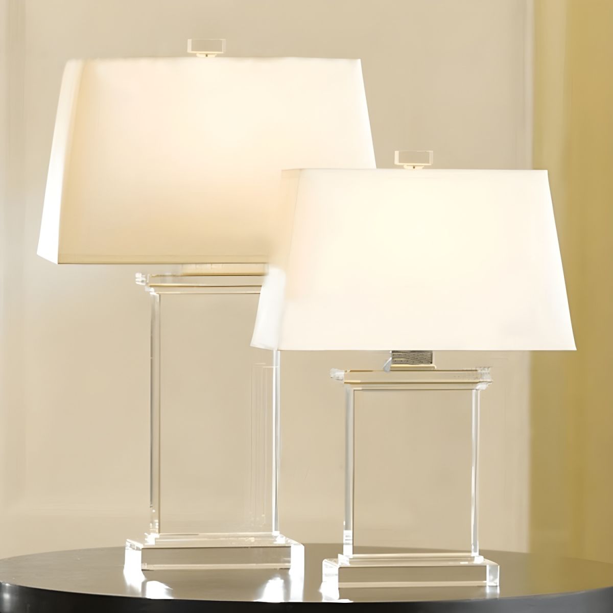 Table Lamp with Crystal Base Modern White Shade | Selvian