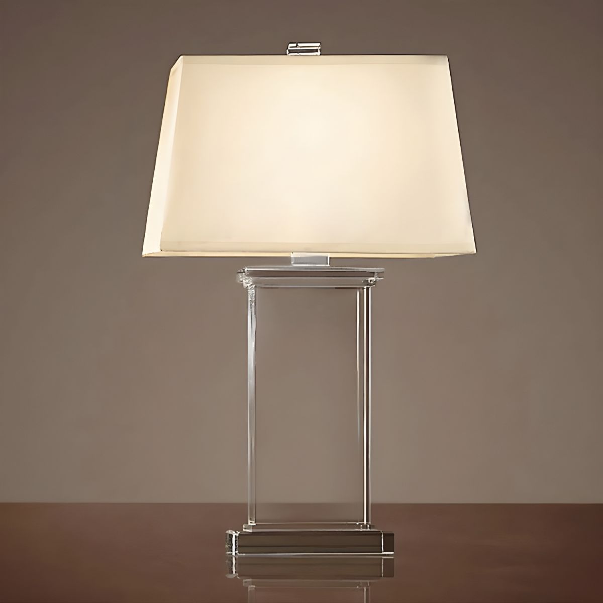 Table Lamp with Crystal Base Modern White Shade | Selvian