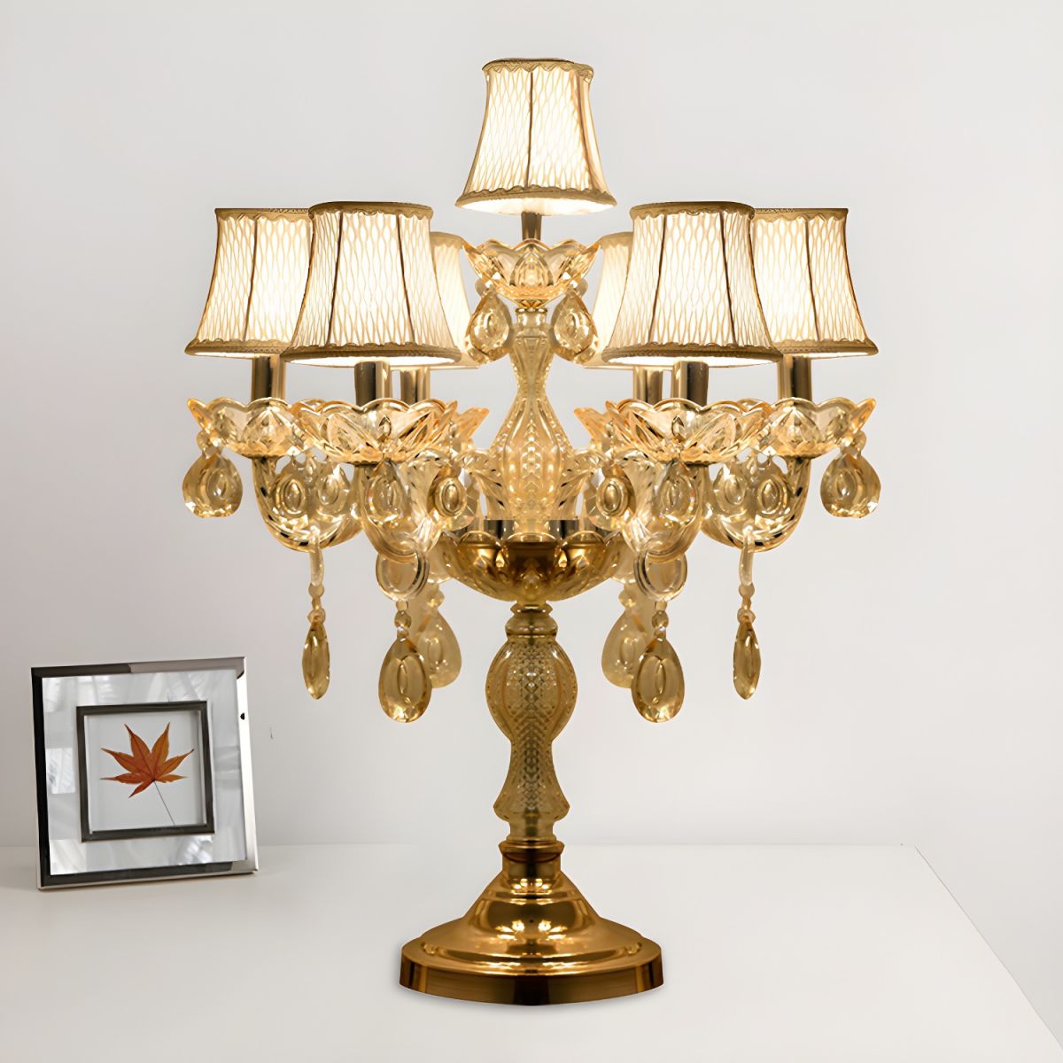 Table Lamp with Crystal Chandelier Traditional Style | Jovira