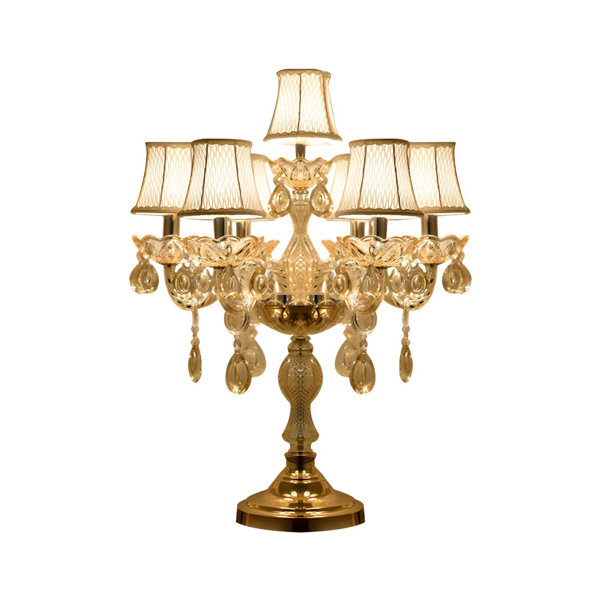 Table Lamp with Crystal Chandelier Traditional Style | Jovira