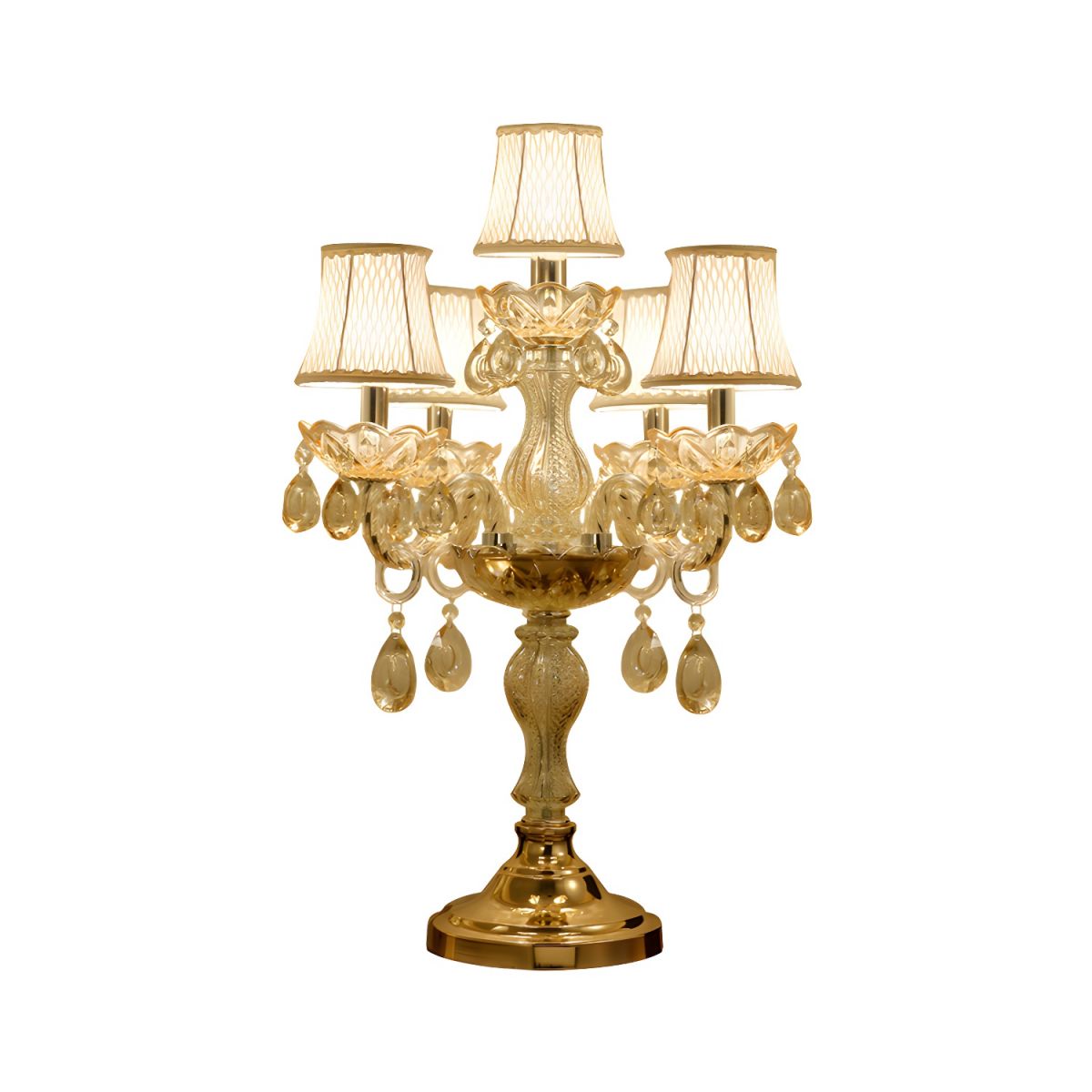 Table Lamp with Crystal Chandelier Traditional Style | Jovira
