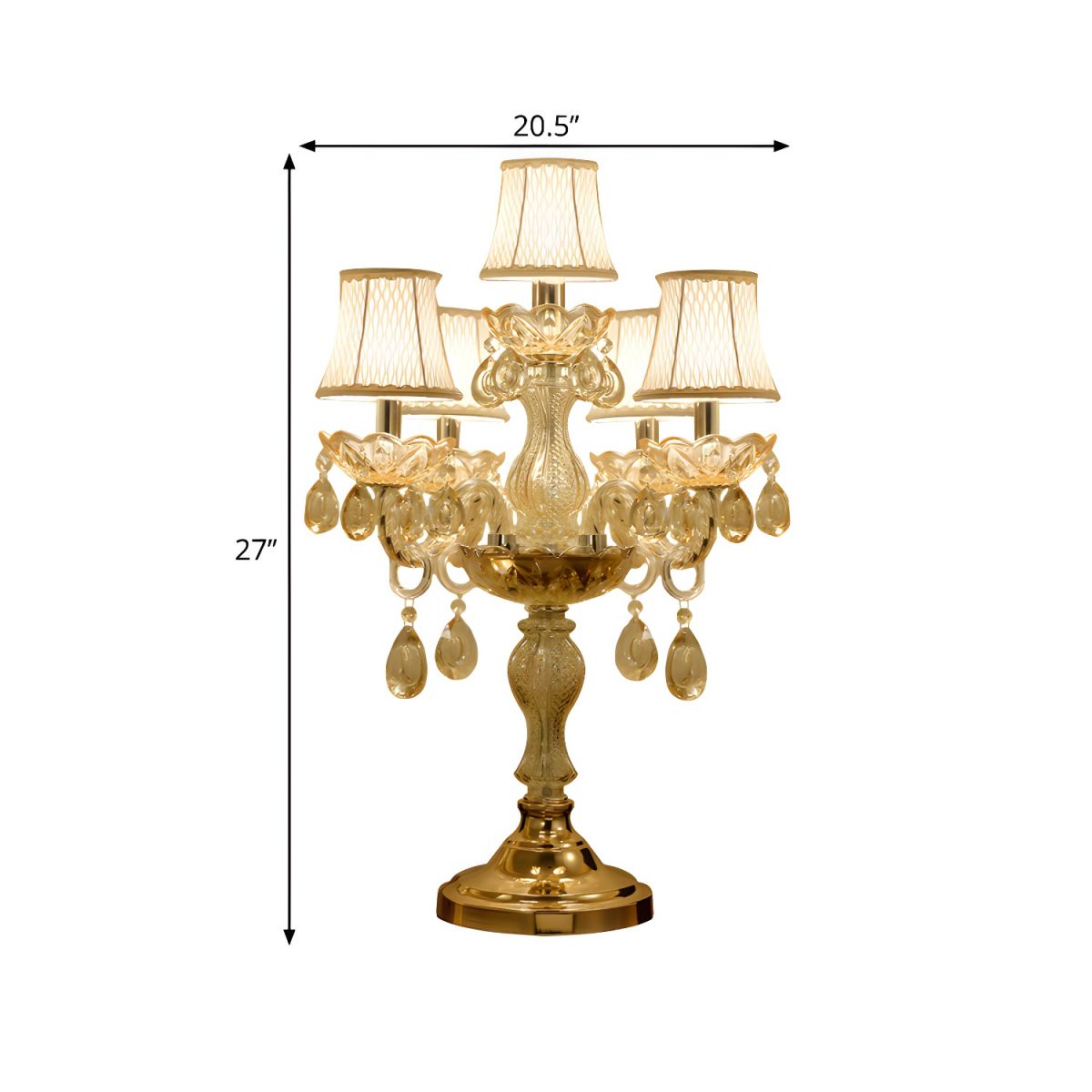 Table Lamp with Crystal Chandelier Traditional Style | Jovira