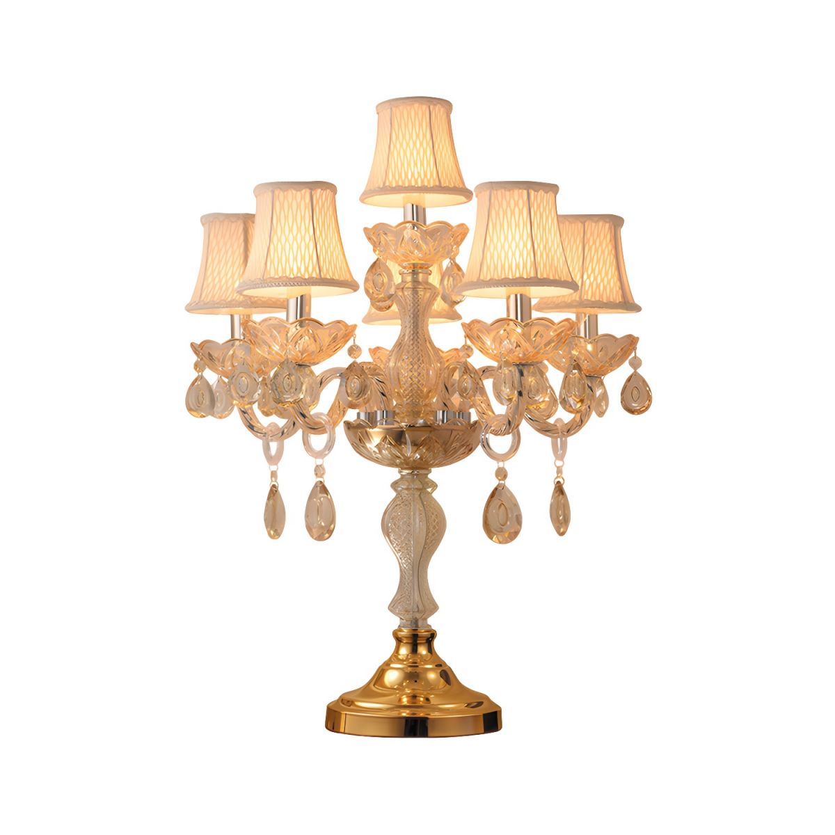 Table Lamp with Crystal Chandelier Traditional Style | Jovira