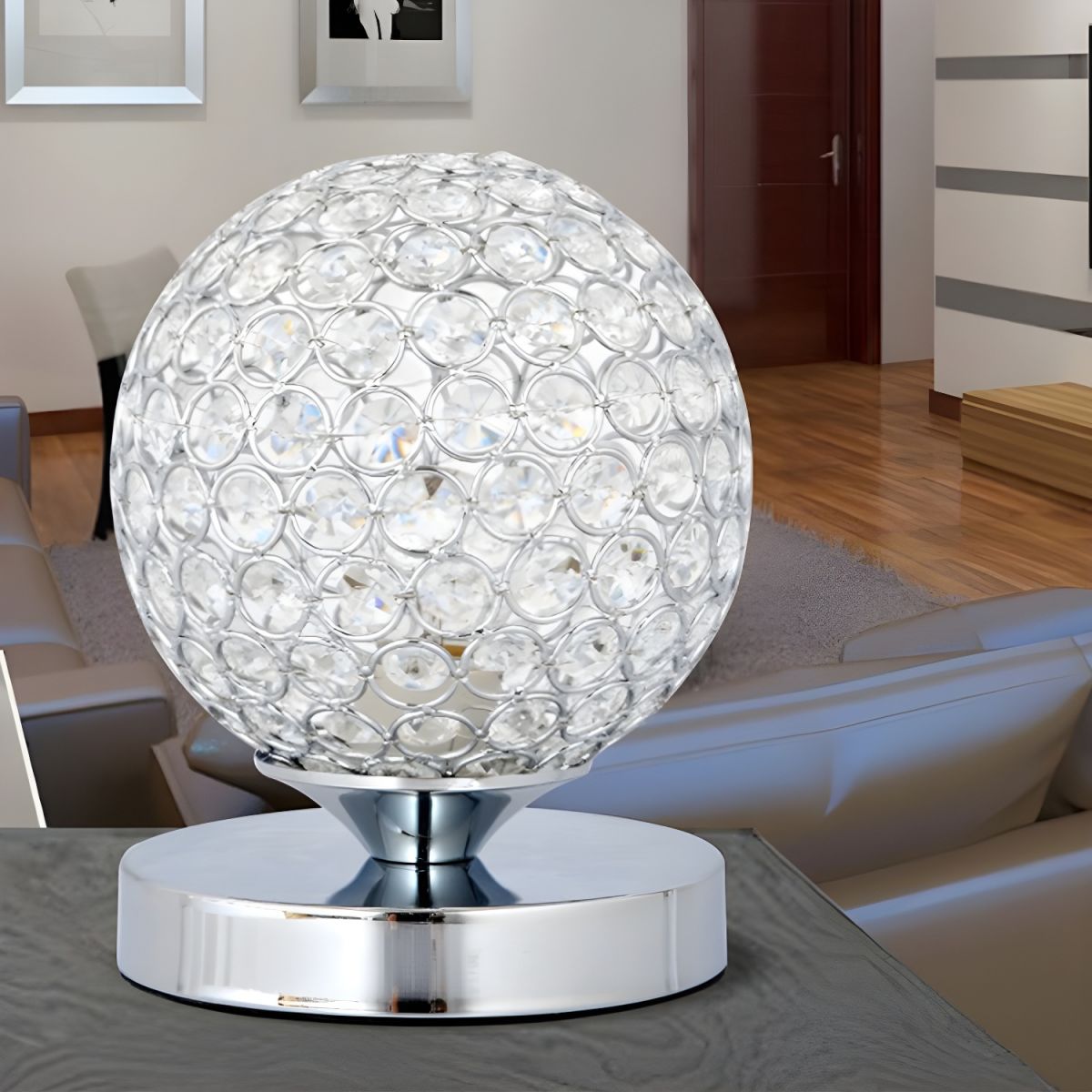 Table Lamp with Crystal Shade Modern Bedroom Style | Cyrano