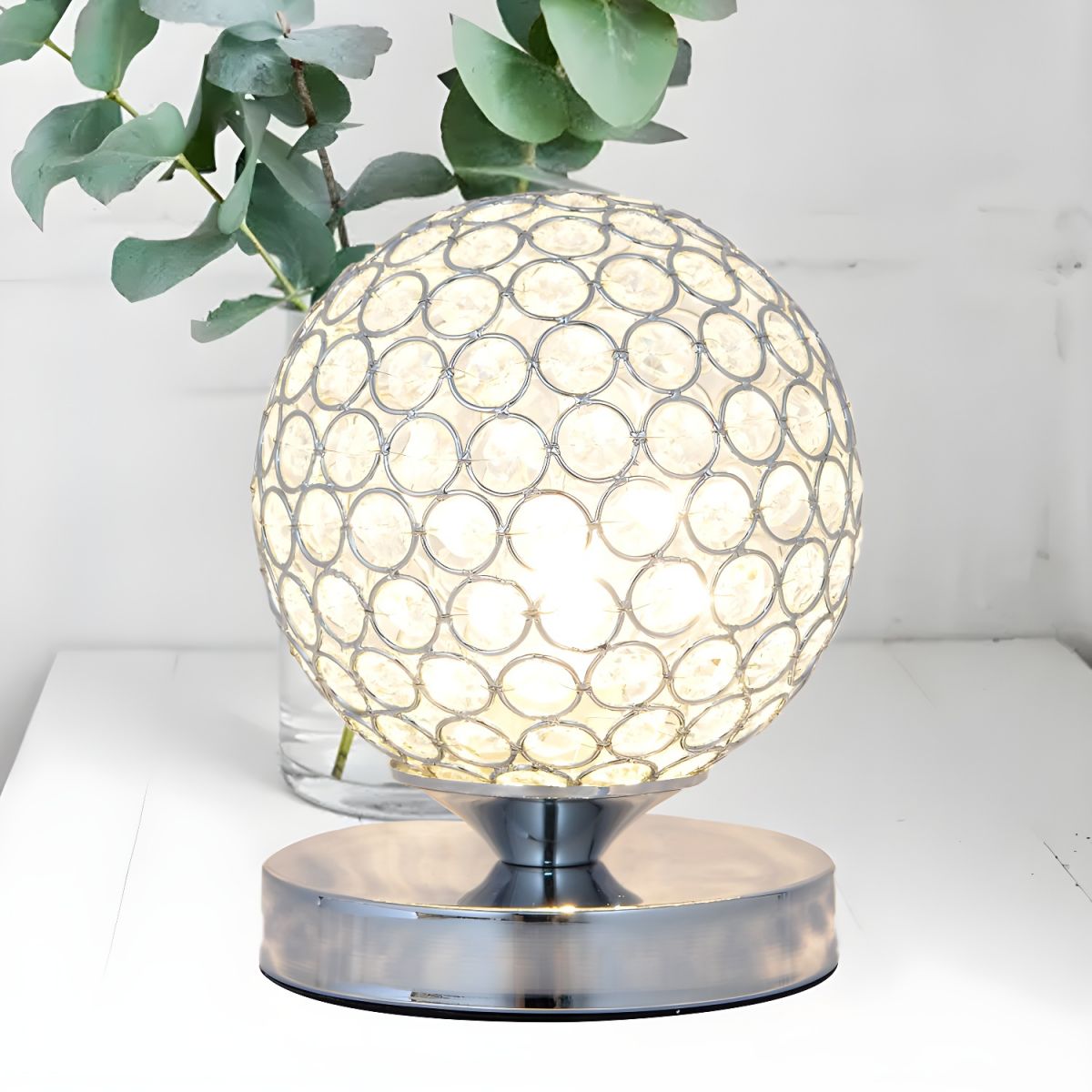 Table Lamp with Crystal Shade Modern Bedroom Style | Cyrano