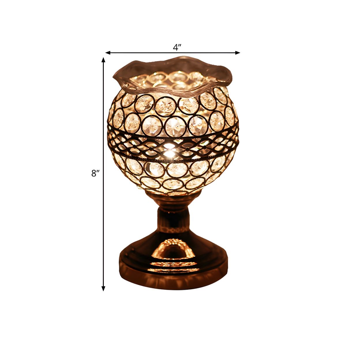 Table Lamp with Crystal Shade Modern Gold Design | Cyrina