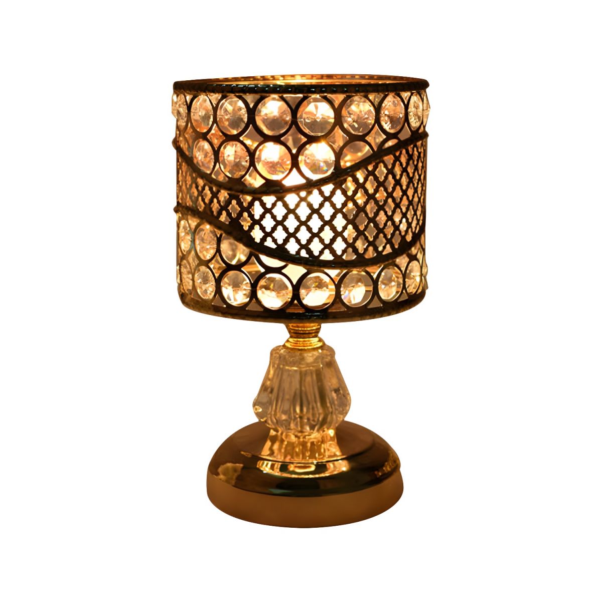 Table Lamp with Crystal Shade Modern Gold Design | Cyrina