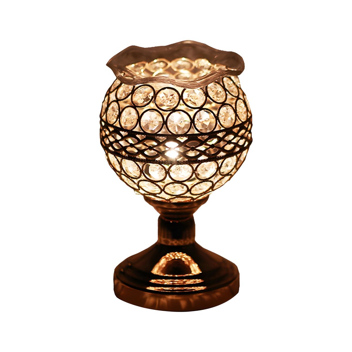 Table Lamp with Crystal Shade Modern Gold Design | Cyrina
