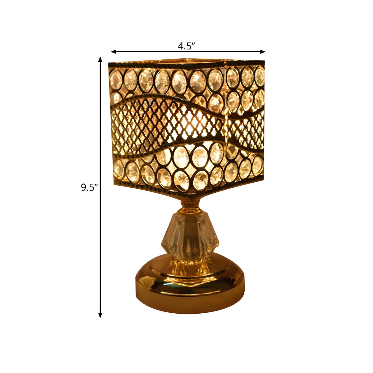 Table Lamp with Crystal Shade Modern Gold Design | Cyrina
