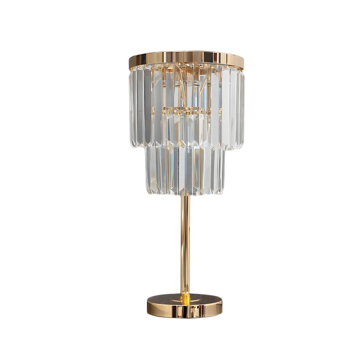 Table Lamp with Crystal Shade Modern Gold Finish | Felora