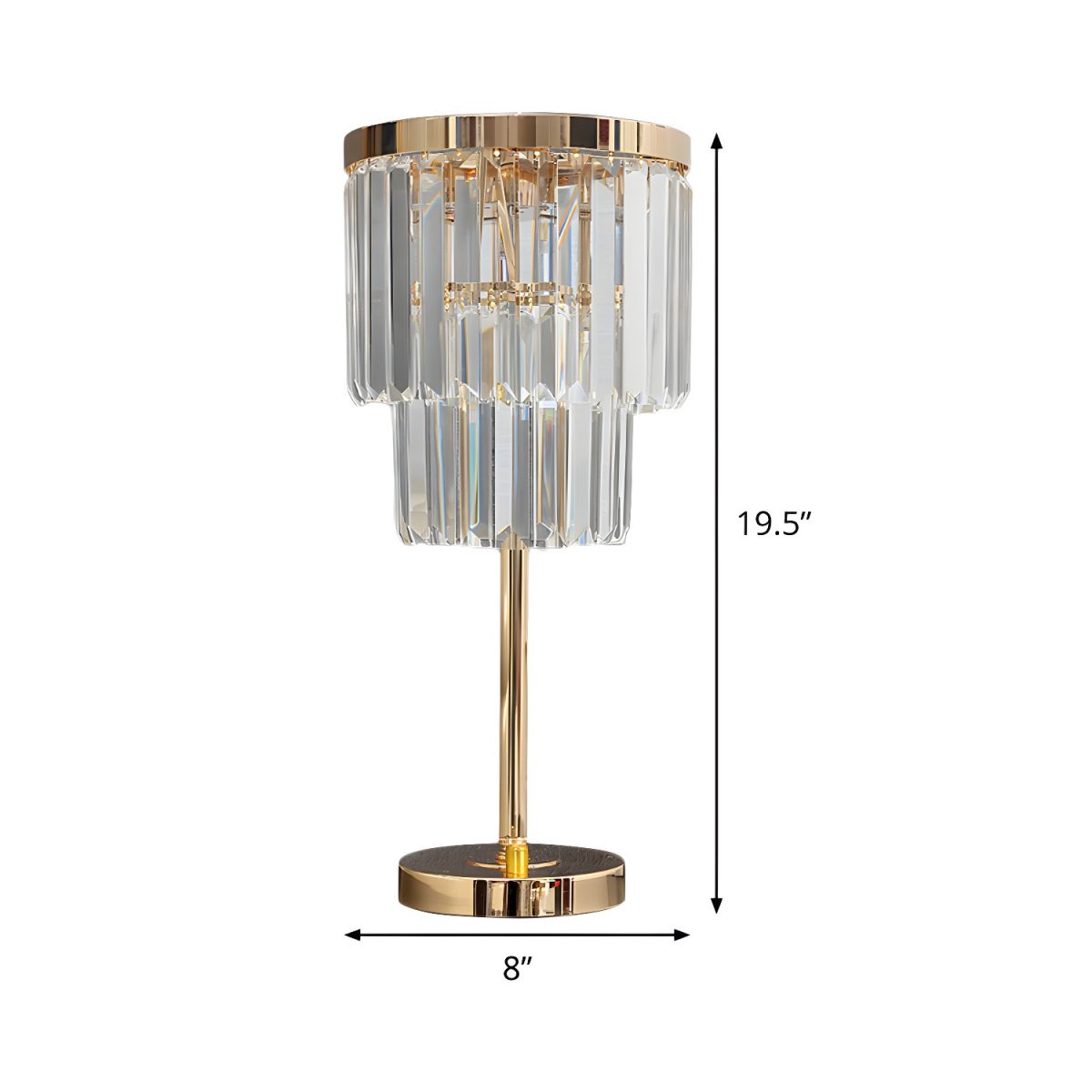 Table Lamp with Crystal Shade Modern Gold Finish | Felora