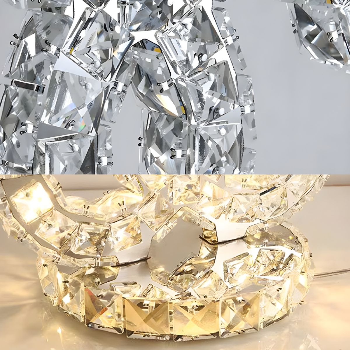 Table Lamp with Crystal Shades Modern Ambient Light | Veylorn