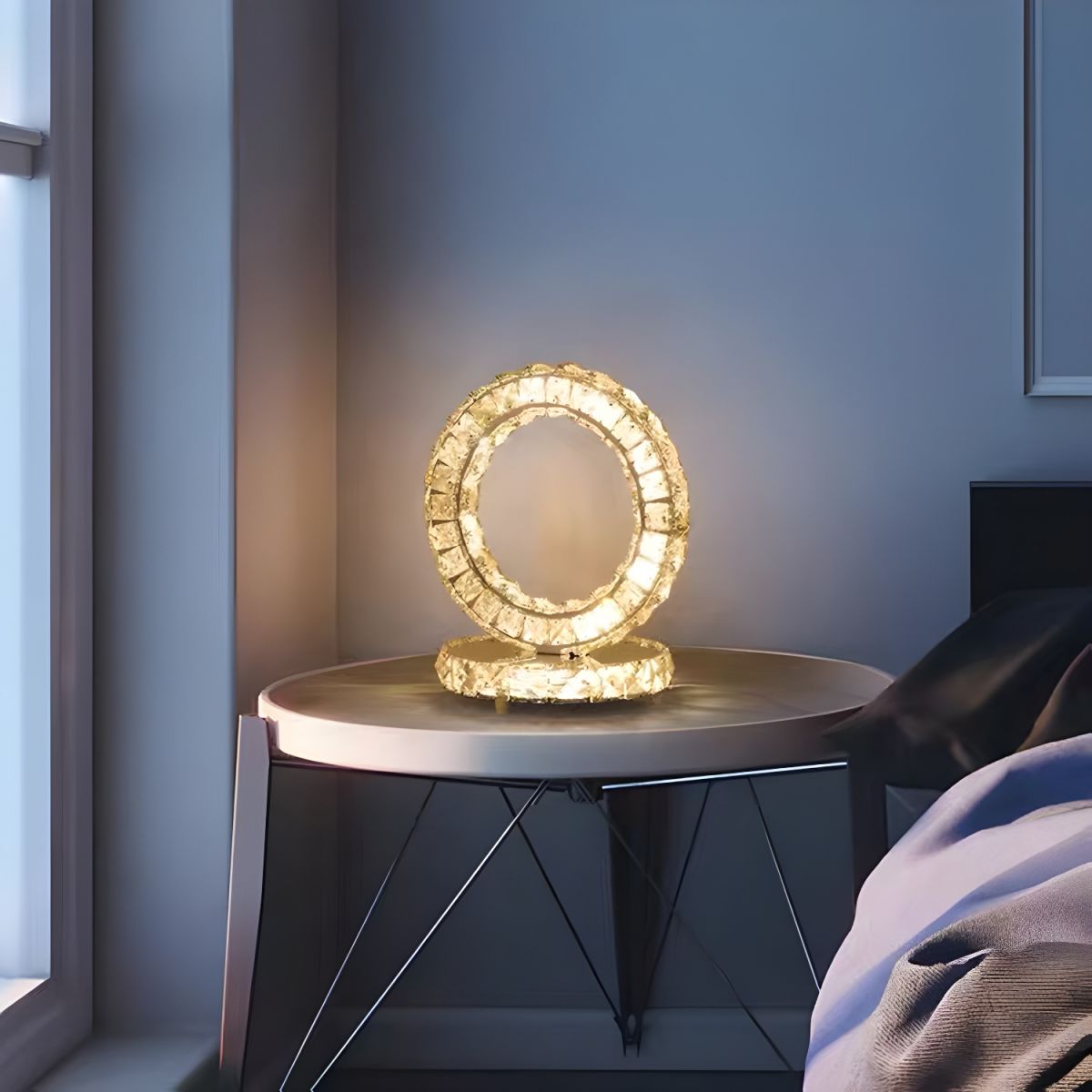 Table Lamp with Crystal Shades Modern Ambient Light | Veylorn