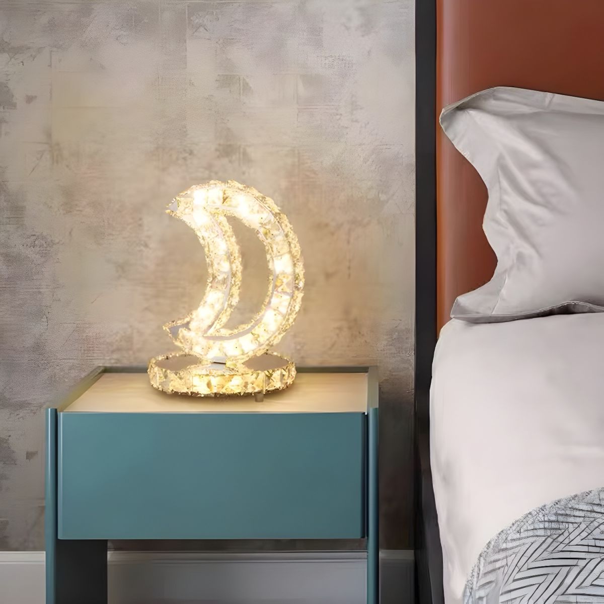 Table Lamp with Crystal Shades Modern Ambient Light | Veylorn