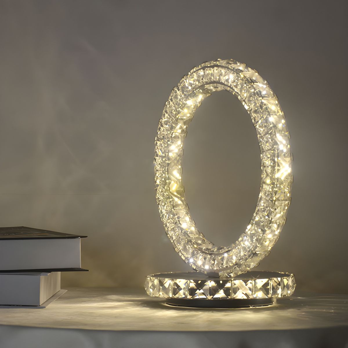 Table Lamp with Crystal Shades Modern Ambient Light | Veylorn