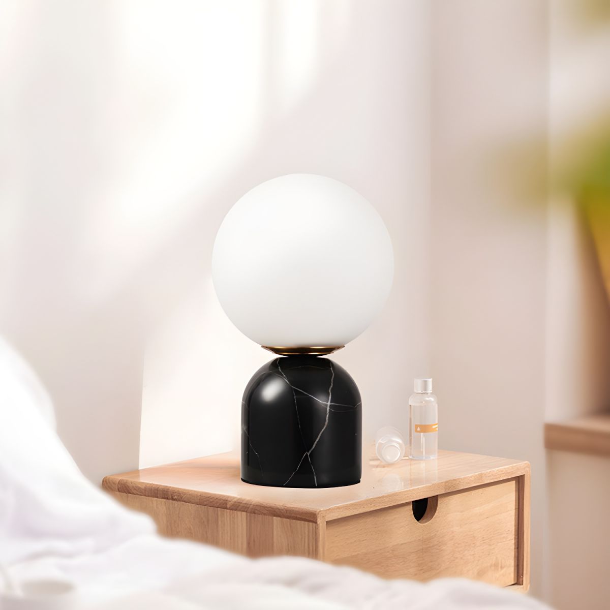 Table Lamp with Dome Marble Base Modern Style | Grivano