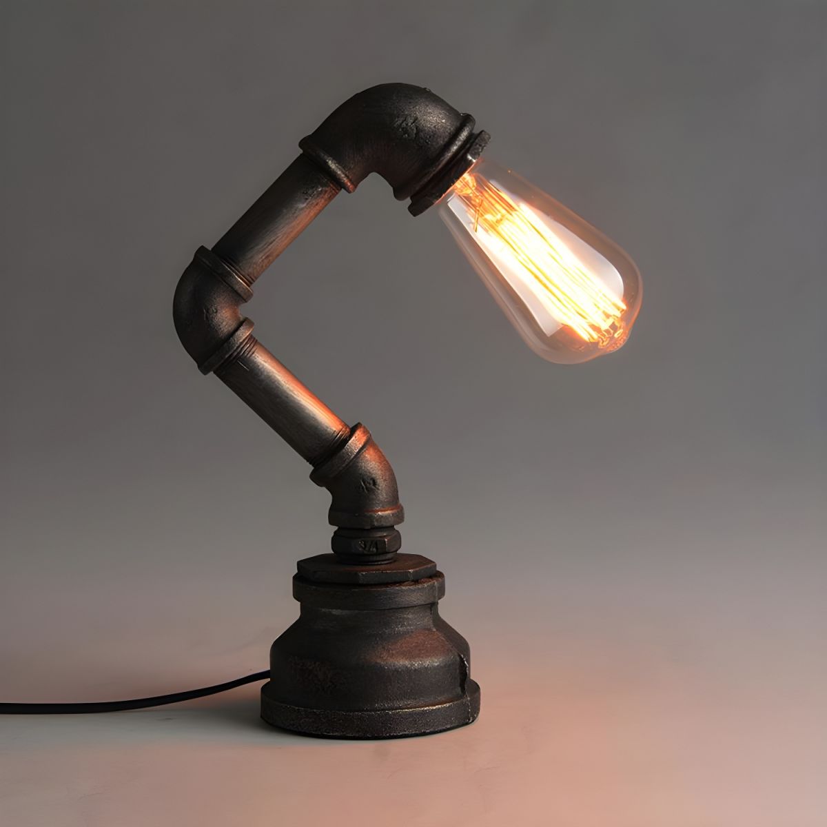 Table Lamp with Exposed Bulb Industrial Bronze | Brivano