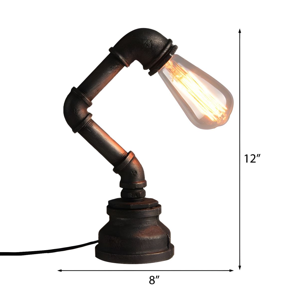 Table Lamp with Exposed Bulb Industrial Bronze | Brivano