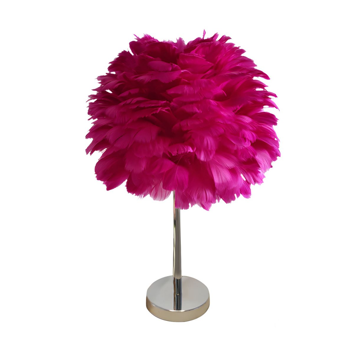 Table Lamp with Feather Shade Modern Bedside | Felira