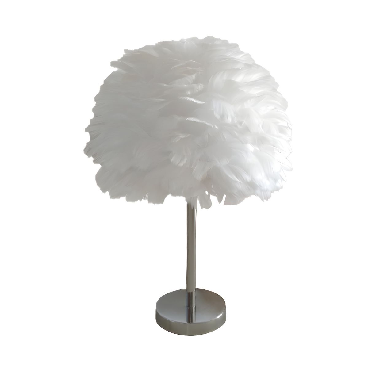 Table Lamp with Feather Shade Modern Bedside | Felira