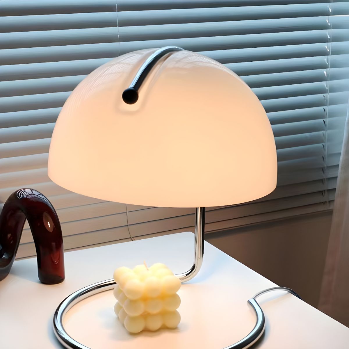 Table Lamp with Glass Dome Nordic Modern Style | Orvani