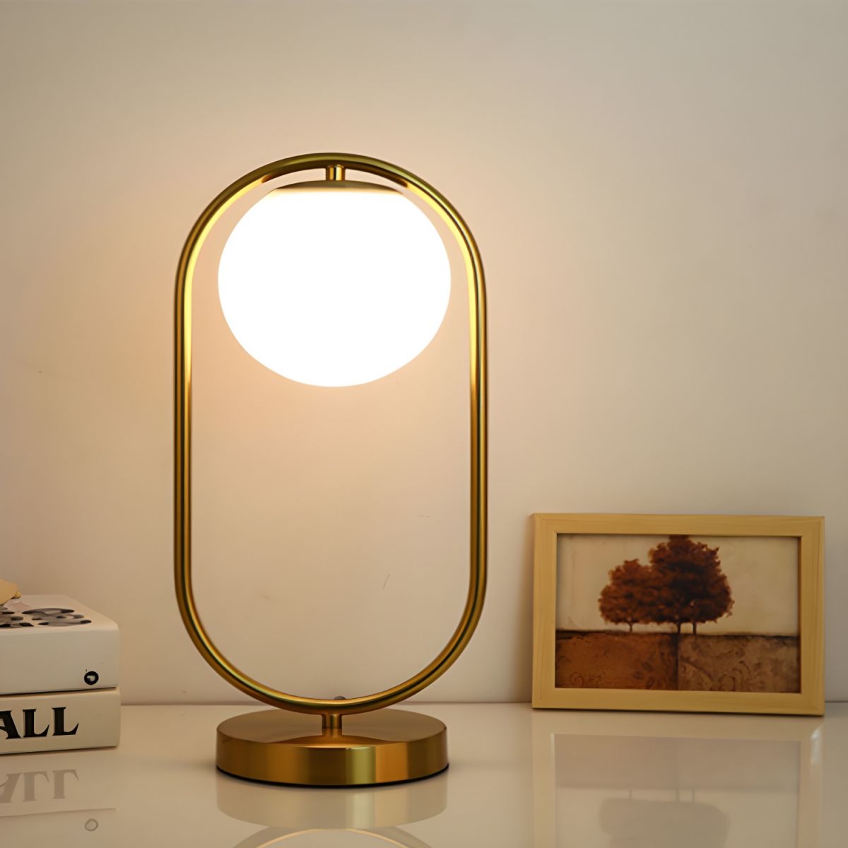 Table Lamp with Glass Globe Nordic Modern Style | Aurlis