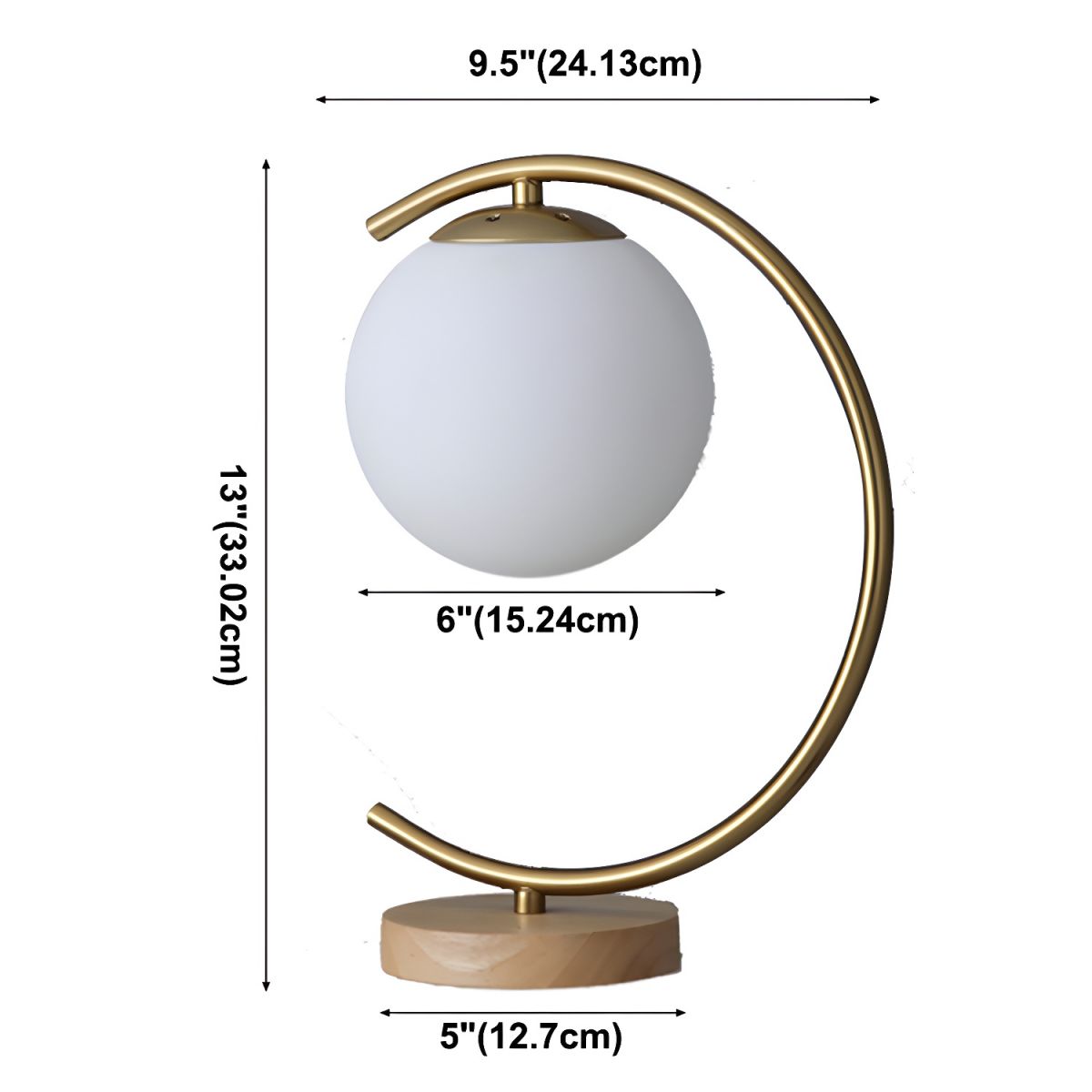 Table Lamp with Glass Globe Nordic Style | Ulvano