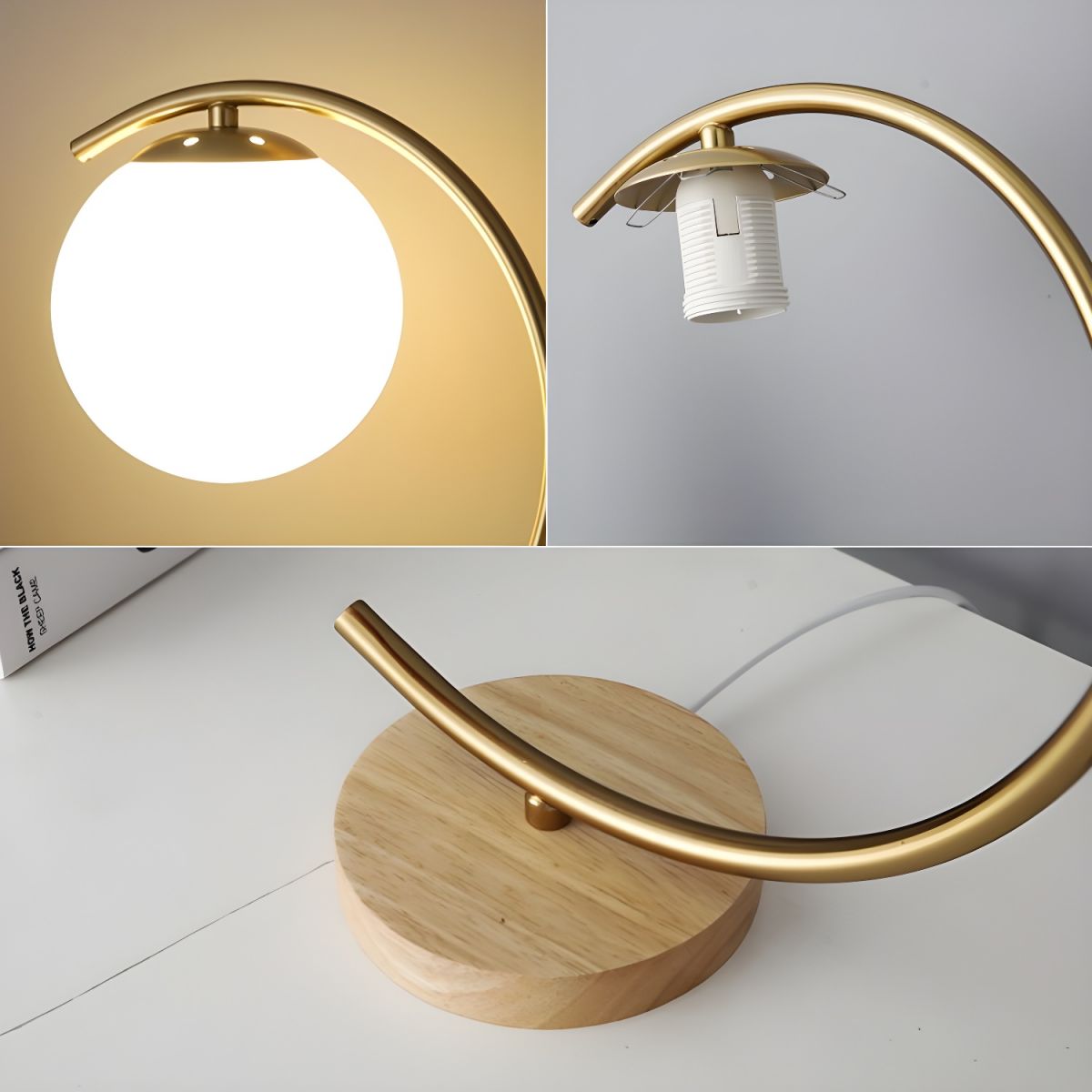 Table Lamp with Glass Globe Nordic Style | Ulvano