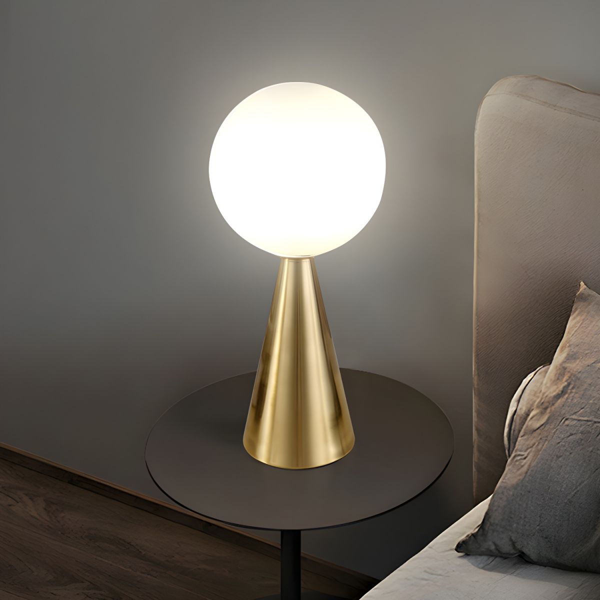 Table Lamp with Glass Globe Postmodern Style | Veliora