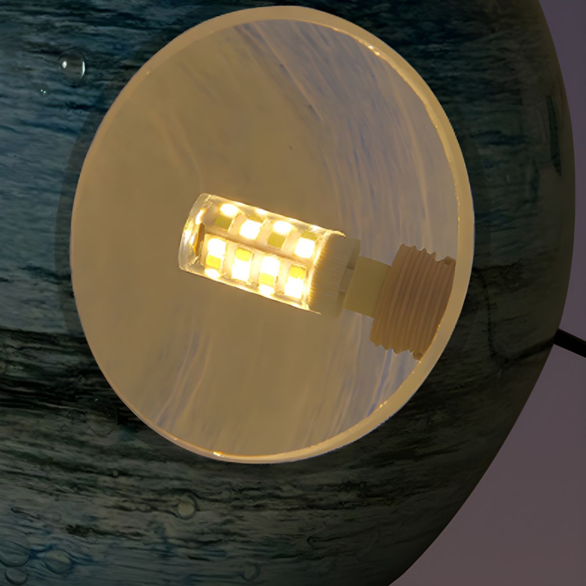 Table Lamp with Glass Moon Globe Modern Design | Zelaro