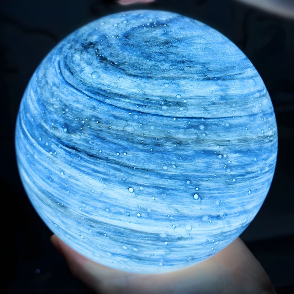 Table Lamp with Glass Moon Globe Modern Design | Zelaro