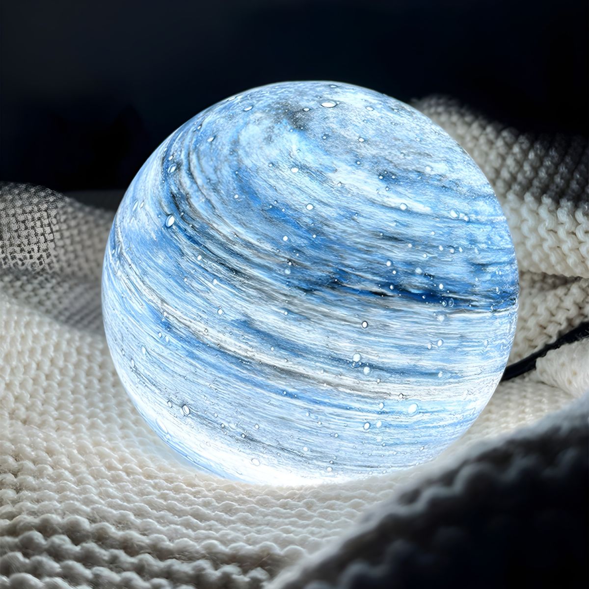 Table Lamp with Glass Moon Globe Modern Design | Zelaro