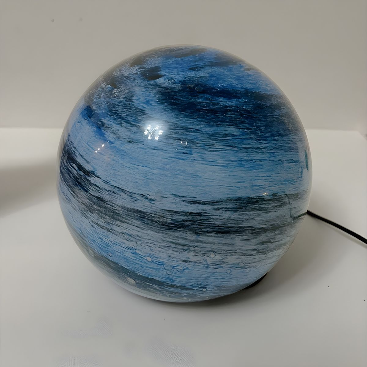 Table Lamp with Glass Moon Globe Modern Design | Zelaro