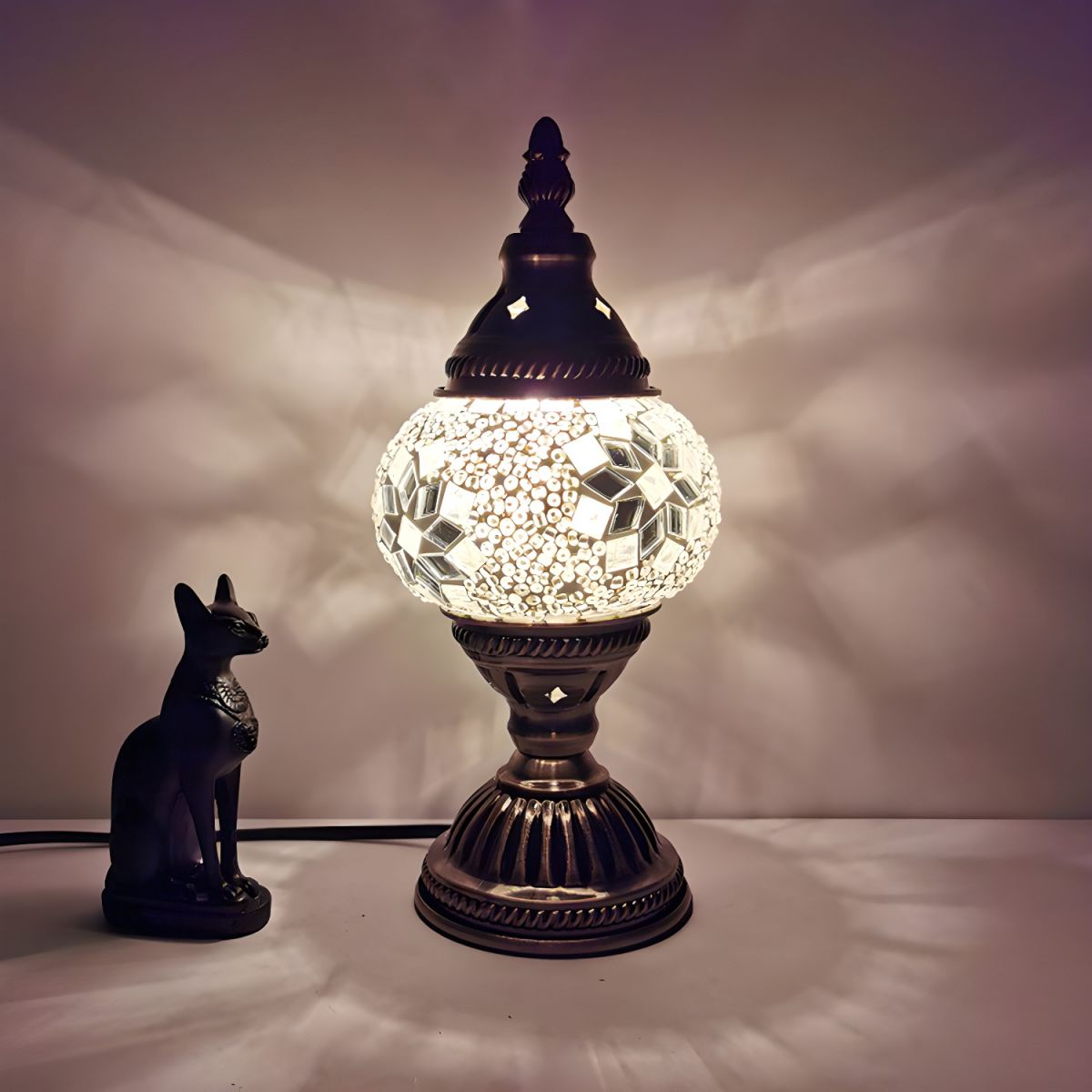 Table Lamp with Glass Mosaic Oriental Style | Morvani