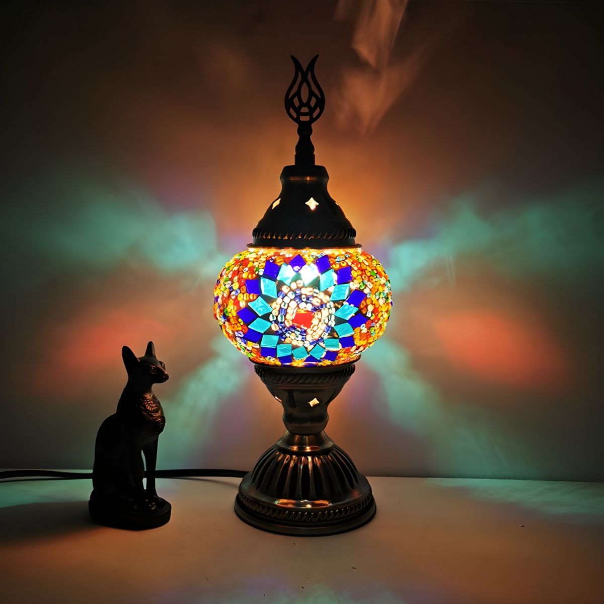 Table Lamp with Glass Mosaic Oriental Style | Morvani