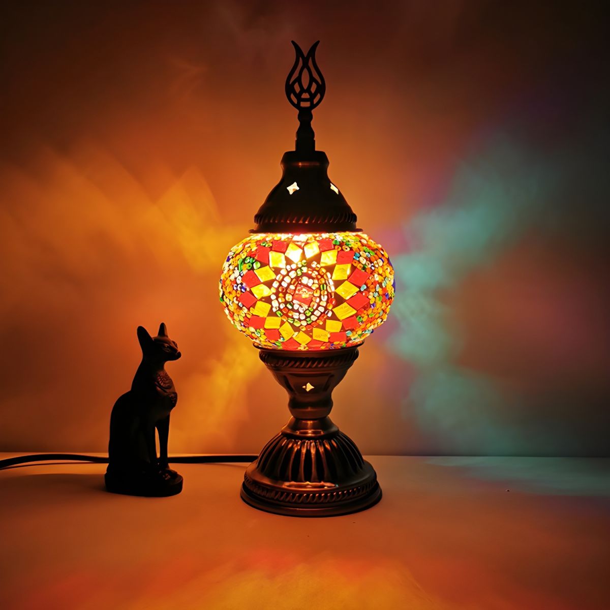 Table Lamp with Glass Mosaic Oriental Style | Morvani