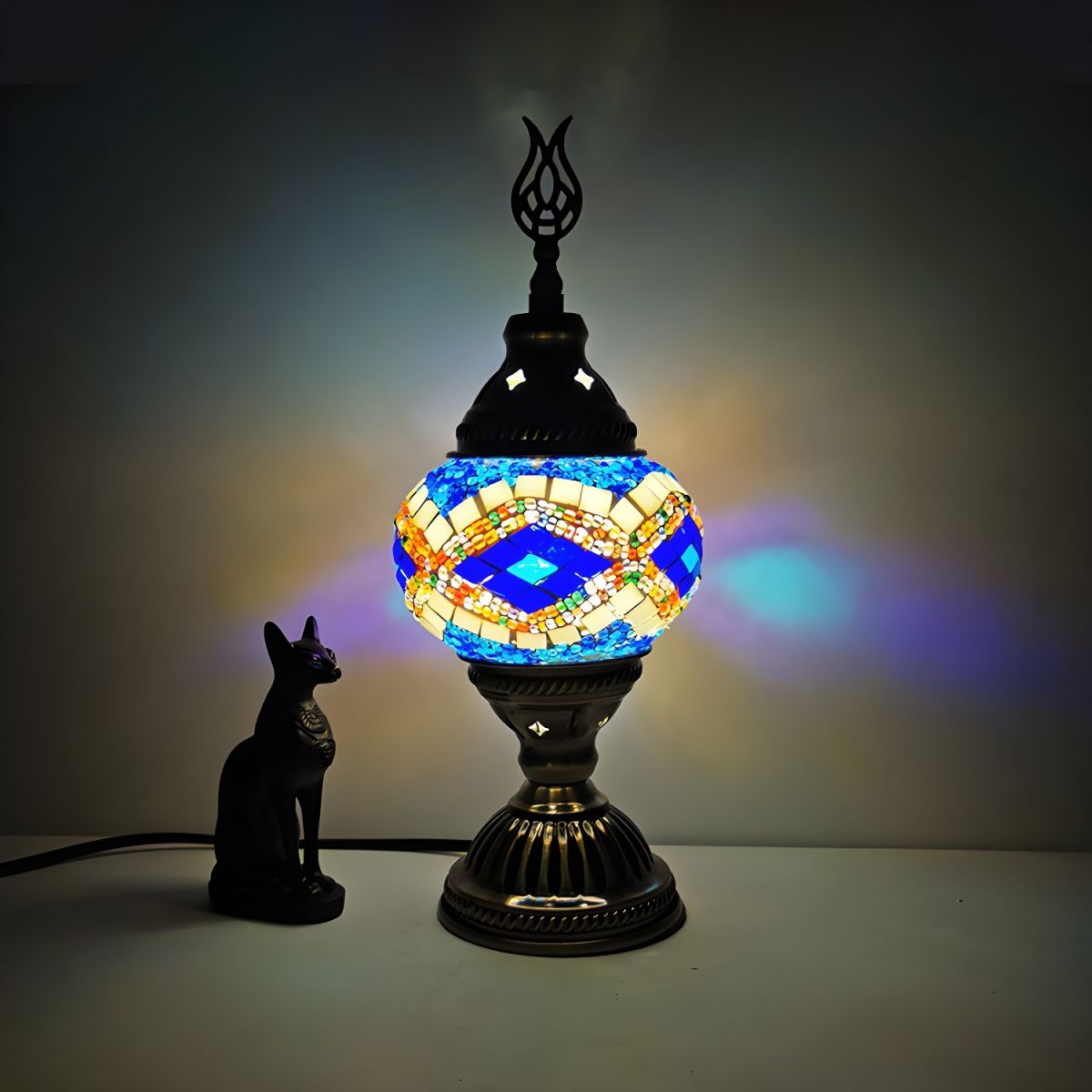 Table Lamp with Glass Mosaic Oriental Style | Morvani